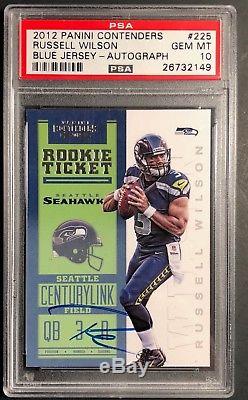2012 Russell Wilson Panini Contenders Rookie Ticket Auto Rookie Card Psa 10 Gem