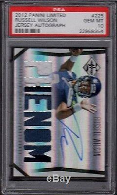 2012 Russell Wilson Panini Limited RC Jersey Auto /299 Graded PSA 10 Gem Mint