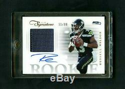 2012 Russell Wilson Panini Prime Signatures Rookie RC Patch On-Card Auto /99 SP