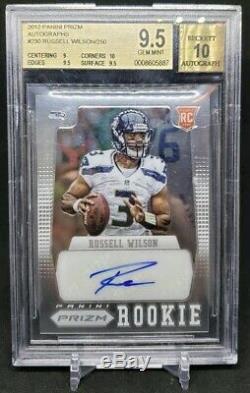 2012 Russell Wilson Panini Prizm Auto RC BGS 9.5 /250 Rookie Autograph High Subs