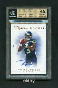 2012 Russell Wilson Prime Signatures Rookie On-Card Auto /199 BGS 9.5/10 GEM MT