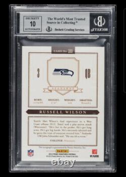 2012 Russell Wilson Prime Signatures Rookie On Card Auto Silver /49 BGS 9 Mint