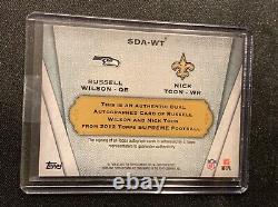 2012 Russell Wilson RC Topps Supreme Gold Auto Card SDA-WT Ser 11/25 Rare & Hot