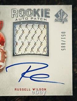 2012 Russell Wilson RPA UD SP Authentic #272 Rookie Patch Auto 051/885 BRONCOS