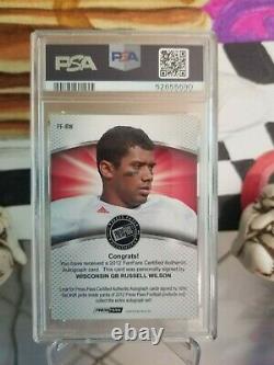 2012 Russell Wilson Rookie Auto 2 Of 10 Fanfare- Psa 8/8- Rare Af
