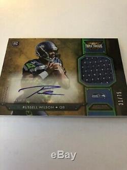2012 Russell Wilson Rookie Autograph Auto Signed Topps Triple Threads 31/75