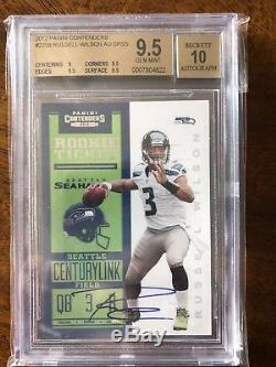 2012 Russell Wilson Rookie Ticket Contenders Auto White Jersey BGS 9.5/10