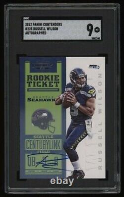 2012 Russell Wilson SGC 9 Panini Contenders Auto Autograph Rookie Rc NICE