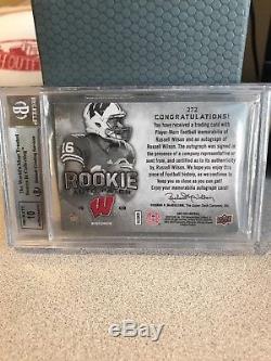 2012 Russell Wilson SP Authentic RC Rookie Auto Patch /885 Seahawks QB HOT BGS 9