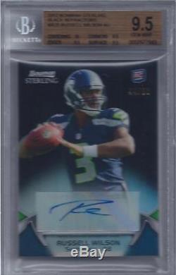 2012 Russell Wilson Sterling Auto Black Refractor RC- BGS 9.5 with10 sub. #44/50