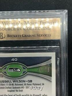 2012 Russell Wilson Topps CHROME PINK REFRACTORS RC AUTO BGS 9.5/10 30/75 Sub 10