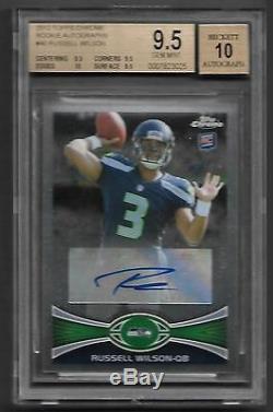 2012 Russell Wilson Topps Chrome Auto Gem Mint BGS 9.5 Subs Are 3 9.5's & A 10