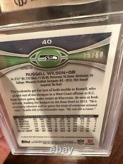 2012 Russell Wilson Topps Chrome Auto Prism Refractor- BGS 9.5 Gem Mint- #25/50