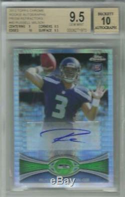 2012 Russell Wilson Topps Chrome Auto Prism Refractor- BGS 9.5 Gem Mint- #50/50