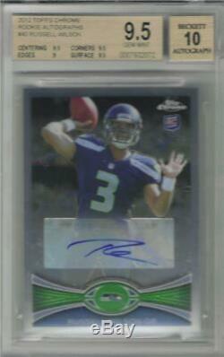 2012 Russell Wilson Topps Chrome Auto RC. Graded BGS 9.5 Gem Mint