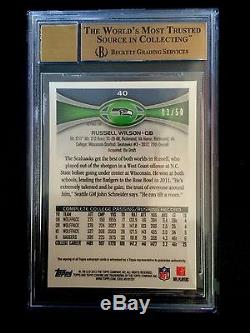 2012 Russell Wilson Topps Chrome Prism Refractor Rc #3/50 1/1! Bgs 9.5/10 Auto