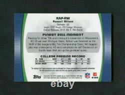 2012 Russell Wilson Topps Finest Pulsar Refractor RC Patch Auto /25 See Note