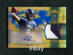 2012 Russell Wilson Topps Finest Refractor Rookie RC Patch Auto /99