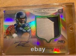 2012 Russell Wilson Topps Platinum RC Auto Jersey Patch Card /250 #138