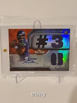 2012 Russell Wilson Topps Triple Threads #131 Rookie RC Triple Patch Auto 04/99