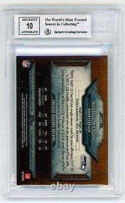 2012 Russell Wilson Topps Triple Threads Auto Patch Sepia RC BGS 8.5 2 /70 #131