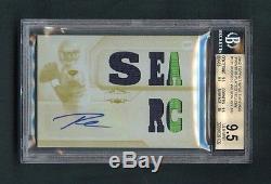 2012 Russell Wilson Topps Triple Threads Yellow Printing Plate RC Patch Auto 1/1