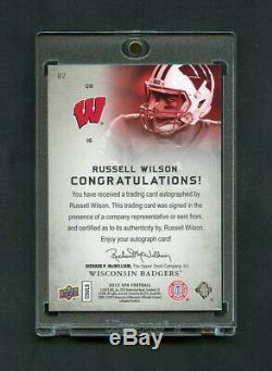 2012 Russell Wilson Upper Deck SP Authentic Rookie RC On-Card Auto #87
