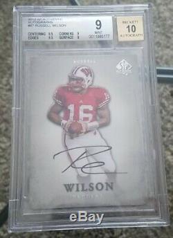 2012 SP Authentic Russell Wilson AUTO RC #87 SP BGS 9/10 MINT HOT SEAHAWKS MVP