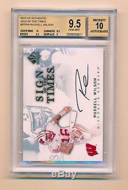 2012 SP Authentic Sign of Times Auto Russell Wilson BGS GEM MINT 9.5