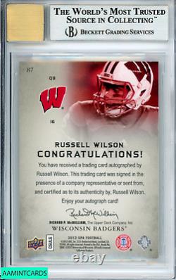 2012 Sp Authentic Russell Wilson #87 Autograph Rookie Rc Bgs 8.5 Auto 10