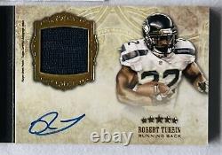 2012 TOPPS 5 STAR FUTURES DUAL AUTO PATCH RUSSELL WILSON / R. TURBIN RC #'d /15