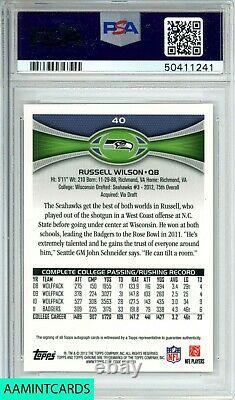 2012 TOPPS CHROME Russell Wilson #40 STANDS- AUTOGRAPH ROOKIE RC PSA 8 AUTO 10