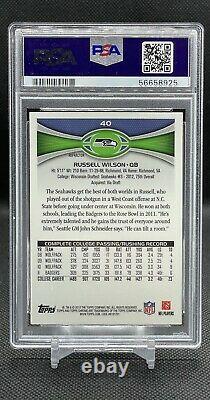2012 Topps Chrome #40 RUSSELL WILSON XFRACTOR Rookie AUTO PSA 8 1/1 Refractor