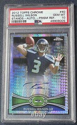 2012 Topps Chrome #40 Russell Wilson Autograph AUTO #/50 PSA 10 SEPIA REFRACTOR