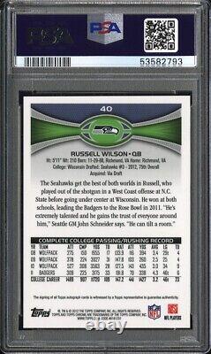 2012 Topps Chrome #40 Russell Wilson RC PSA 8 Auto 10 Stands In background