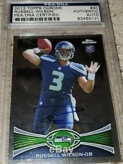 2012 Topps Chrome #40 Russell Wilson RC PSA DNA Auto Rookie Seattle Seahawks 1/1