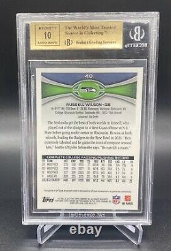 2012 Topps Chrome #40 Russell Wilson RC Rookie AUTO BGS 9.5 GEM MINT with 10 Sub