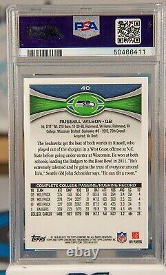 2012 Topps Chrome 40 Russell Wilson RC Rookie Auto Autograph PSA 9/10 On Card IP