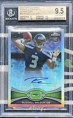 2012 Topps Chrome 40 Russell Wilson Rookie Card RC BGS 9.5 10 AUTO REFRACTOR