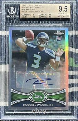 2012 Topps Chrome 40 Russell Wilson Rookie Card RC BGS 9.5 10 AUTO REFRACTOR