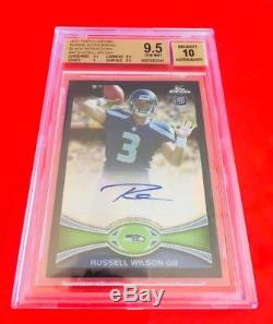 2012 Topps Chrome BLACK ROOKIE Russell Wilson RC /25 BGS 9.5 AUTO 10 1/1