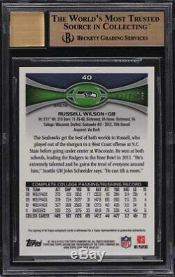 2012 Topps Chrome Camo Refractor Russell Wilson ROOKIE AUTO /105 BGS 9.5