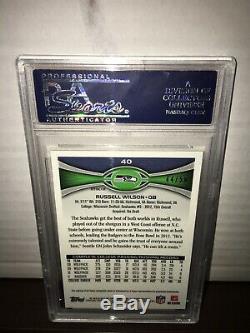 2012 Topps Chrome Prism AUTO Refractor Russell Wilson RC #44/50 PSA 10 POP 4