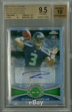 2012 Topps Chrome Prism Auto Russell Wilson RC /50 BGS 9.5/10 (One of One)
