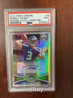 2012 Topps Chrome RUSSELL WILSON #40 REFRACTOR CARD #29/50, PSA 9-MT, AUTO