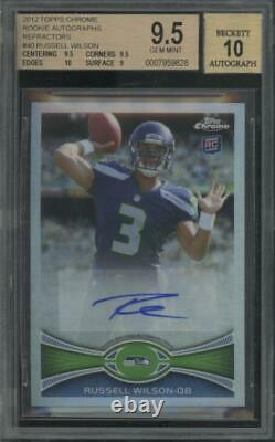 2012 Topps Chrome Refractor Russell Wilson 37/178 RC Gem Mint BGS 9.5 10 Auto