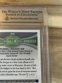 2012 Topps Chrome Refractor Russell Wilson ROOKIE RC AUTO /178 #40 BGS 9.5 2x 10