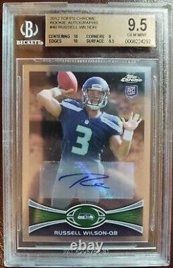 2012 Topps Chrome Rookie Autographs #40 Russell Wilson BGS 9.5 MINT AUTO 10
