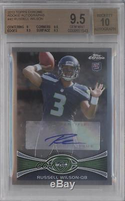 2012 Topps Chrome Rookie Autographs Autographed #40 Russell Wilson BGS 9.5 Auto