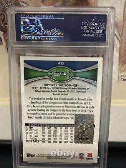 2012 Topps Chrome Russell Wilson #40 Auto On Card RC Signature Psa /Dna Cert